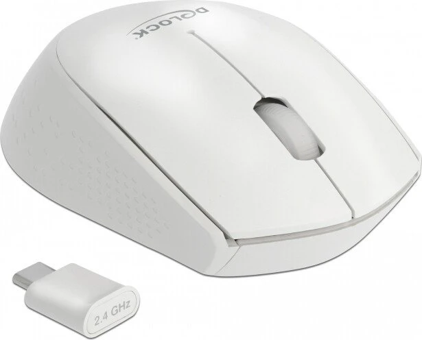 DeLOCK Wireless USB-C Mini Maus weiß, USB-C