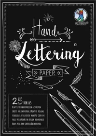 Ursus Handlettering Paper, A5, glatt, schwarz, 25 Blatt