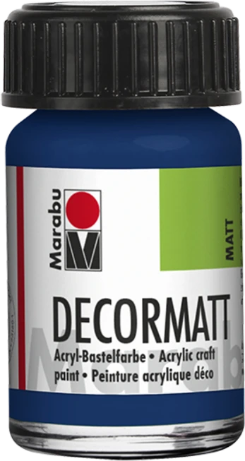 Marabu Decormatt Acryl Acrylfarbe, dunkelblau, 15ml