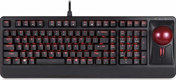 Perixx Periboard-322 Large Trackball Mechanical Backlit Keyboard schwarz, Kailh BROWN, USB, US