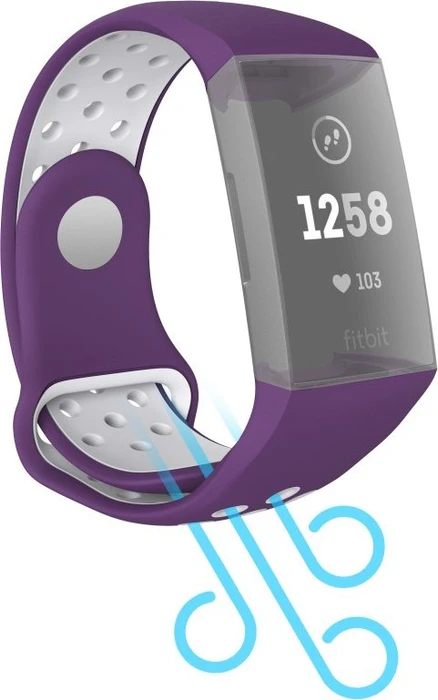 Hama Ersatzarmband Sport für Fitbit Charge 3/4 grau/violett