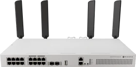 MikroTik Cloud Router Switch CRS418 Rackmount Gigabit Managed Switch, 16x RJ-45, 2x SFP+, 150W PoE+ (CRS418-8P-8G-2S+5axQ2axQ-RM)