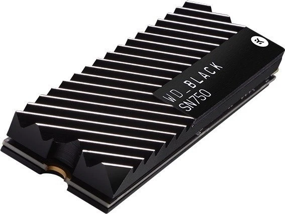 Western Digital WD_BLACK SN750 NVMe SSD 1TB, M.2 2280 / M-Key / PCIe 3.0 x4, Kühlkörper