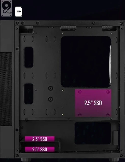 AeroCool Atomic Lite [V1], Lüfter LED Fixed RGB, Glasfenster