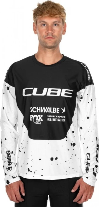 Cube MTB X Factory Racing Trikot langarm black'n'white (Herren)