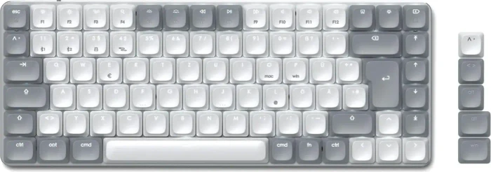Satechi SM1 Slim Mechanical Backlit BT Keyboard, Light, weiß/grau, low-profile BROWN Switches, USB/Bluetooth, DE