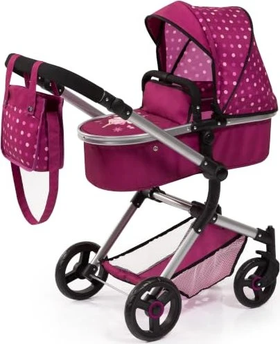 Bayer Design Kombi-Puppenwagen Neo Vario Punkte Fee bordeaux