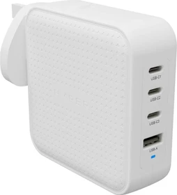 Hyper HyperJuice GaN Reise-Ladegerät, 3x USB-C + 1x USB-A, 100W, weiß