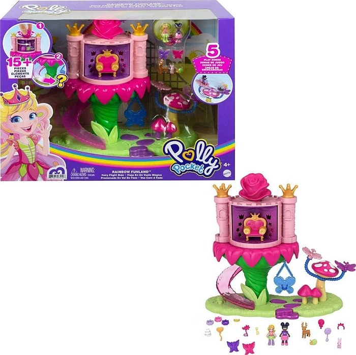Mattel Polly Pocket - Regenbogen-Einhornspaß Feenflug