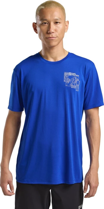 Jack Wolfskin Vonnan Graphic Funktionsshirt kurzarm explore vibrant blue (Herren)