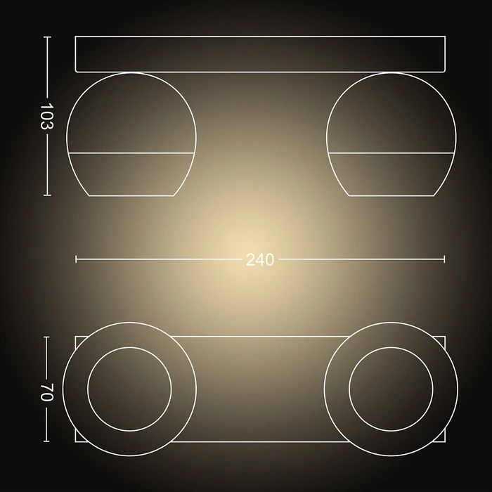 Philips Hue White Ambiance Buckram 2-flammig schwarz