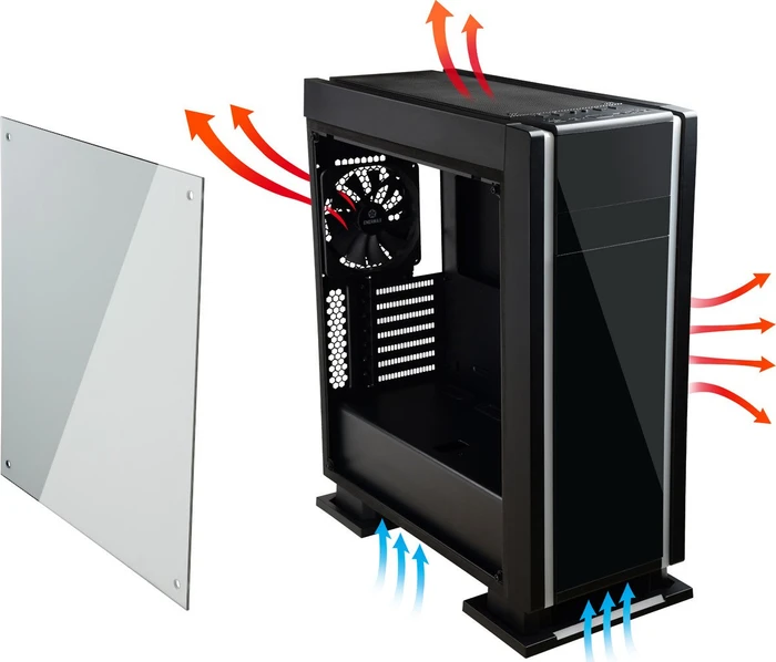 Enermax Saberay schwarz, Glasfenster