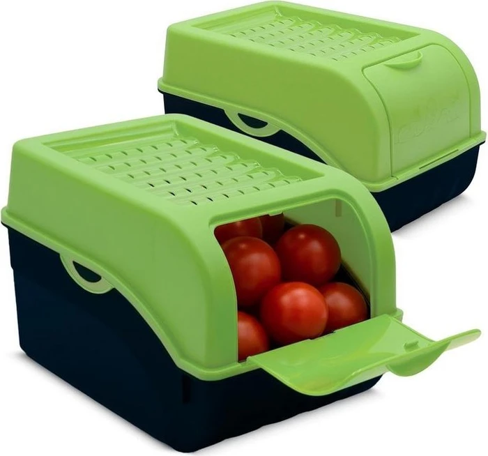 Lomatek Obst & Gemüse Aufbewahrungsbehälter 5l anthrazit/grün