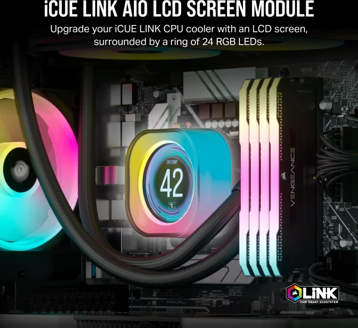Corsair iCUE LINK LCD-Display-Modul, Upgrade-Kit, schwarz