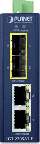 Planet IGT-2205AT-E Industrial Gigabit Medienkonverter, 2x RJ-45, 2x SFP