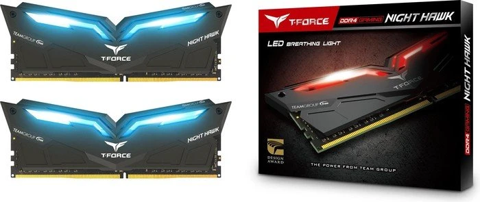 TeamGroup T-Force Night Hawk blau UDIMM 32GB Kit, DDR4-3000, CL16-18-18-38