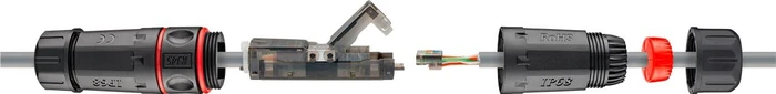 Wentronic Goobay Verbinder für Netzwerkkabel, Cat6 UTP Modularstecker, Outdoor