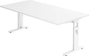 Hammerbacher Ergonomic O-Serie OS2E/W/W Schreibtisch 200x100cm weiß/weiß