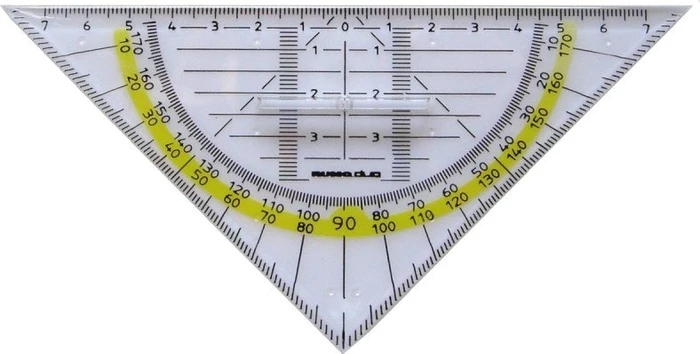 Rumold DUO Geodreieck 16cm, mit Griff, gelb/transparent