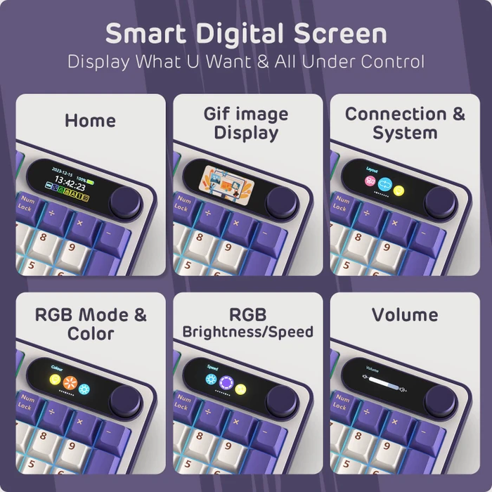 RK Royal Kludge S98, Lavendel Lila, 96%, hot-swap, RK Tactile Beige, USB/Bluetooth, US