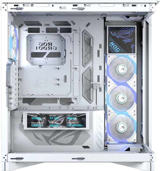 ASUS ROG Cronox GR801 Curve TG ARGB White, Glasfenster