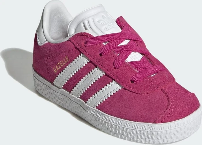 adidas Gazelle Comfort Closure Elastic Laces semi lucid fuchsia/cloud white/gold metallic (Junior)