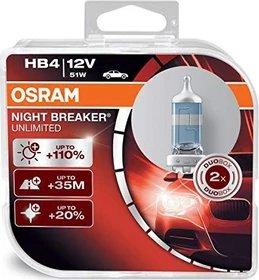 Osram Night Breaker Unlimited HB4 51W, 2er-Pack Box