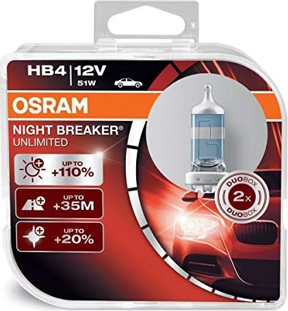 Osram Night Breaker Unlimited HB4 51W, 2er-Pack Box