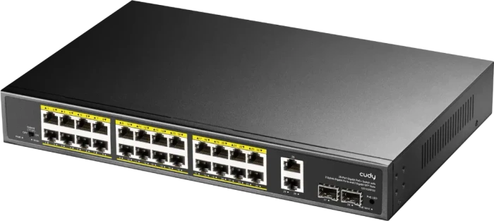 Cudy GS100 Series Rackmount Gigabit Switch, 26x RJ-45, 2x SFP, 300W PoE+