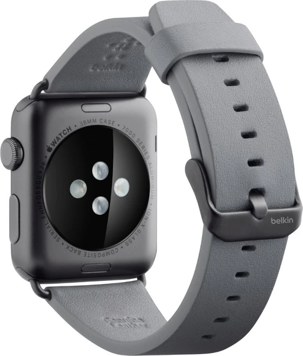 Belkin klassisches Lederarmband für Apple Watch 38mm/40mm grau