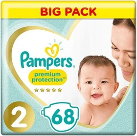 Pampers Premium Protection New Baby Gr.2 Einwegwindel, 3-6kg, 68 Stück
