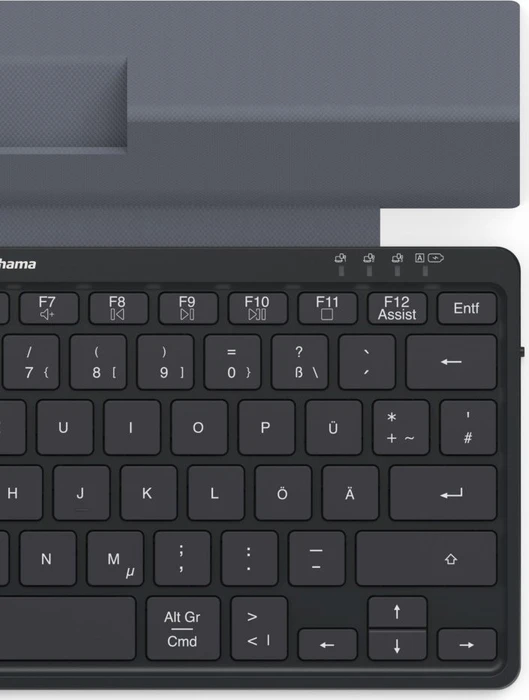 Hama Travel 600 Multi-Device-Tastatur, schwarz, mit integr. Hülle, Bluetooth, DE
