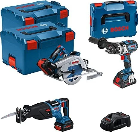 Bosch Professional Akku-Maschinenset inkl. L-Boxx + 3 Akkus 4.0/5.5Ah