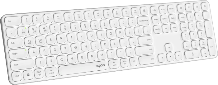 Rapoo E9810M Multi-mode Wireless Ultra-slim Keyboard, weiß/silber, USB/Bluetooth, DE