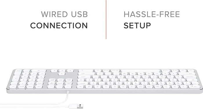 Satechi Aluminium Wired Keyboard, silber, USB, US