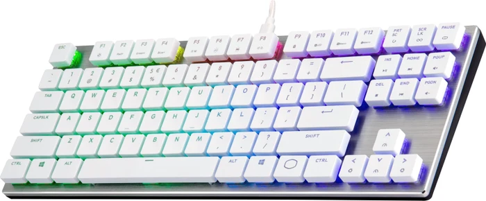 Cooler Master SK630 Tenkeyless, LEDs RGB, White Limited Edition, MX LOW PROFILE RGB RED, USB, DE