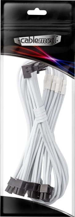 CableMod C-Series Pro, 12VHPWR Kabel, Corsair Type 4, 4x 8-Pin PCIe Stecker auf 16-Pin PCIe 5.0 12VHPWR Stecker, Adapterkabel, 90°, Variante B, weiß, 60cm