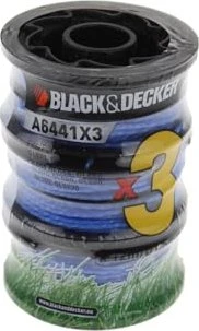 Black&Decker A6441 Fadenspule Reflex+ für Rasentrimmer, 1.5mm, 3 Stück