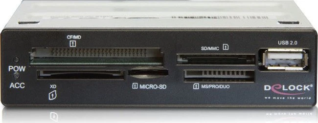 DeLOCK 3.5" USB 2.0 5 Slot Multi-Slot-Cardreader, USB 2.0 9-Pin Stecksockel [Stecker]