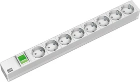 Bachmann 19" IT PDU Basic, 1HE, 8-fach, 230V, grau, 2m