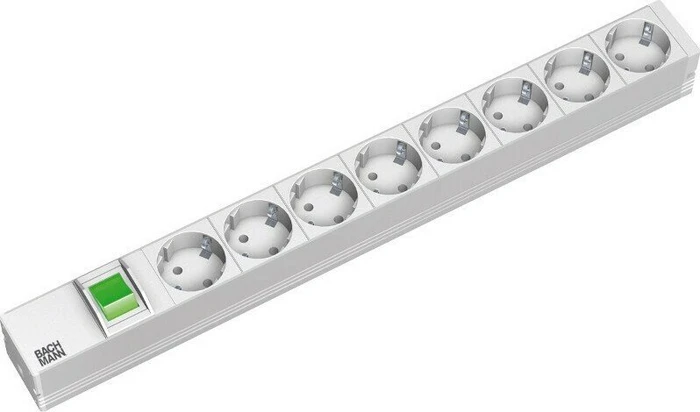 Bachmann 19" IT PDU Basic, 1HE, 8-fach, 230V, grau, 2m