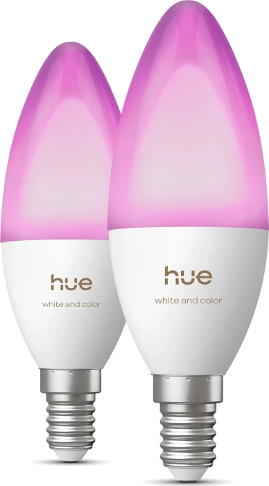 Philips Hue White and Color Ambiance 500 LED-Bulb E14 3.7W, 2 Stück
