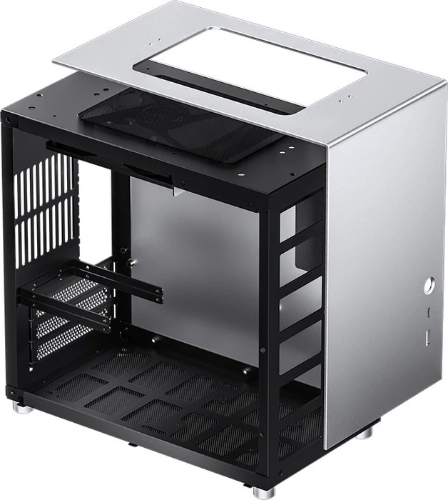 Jonsbo T8 PLUS Silver, silber, Glasfenster, Mini-ITX