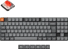 Keychron K13 Max, TKL+NUM, grau/orange, LEDs RGB, hot-swap, Gateron LOW PROFILE 2.0 RED, USB/Bluetooth, DE