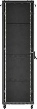 Lanberg 19" Rackschrank 27HE, freistehend, Flatpack, Glastür, IP20, RAL 9004, 1000mm tief