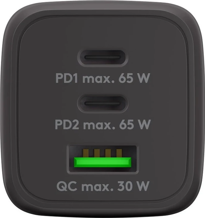 Wentronic Goobay USB-C PD GaN Multiport-Schnellladegerät Nano 65W schwarz