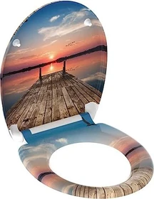 Schütte Duroplast WC-Sitz mit Absenkautomatik und Schnellverschluss sunset sky
