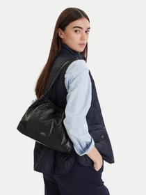 Tommy Hilfiger Soft Leder mit Logo-Emblem Schultertasche schwarz