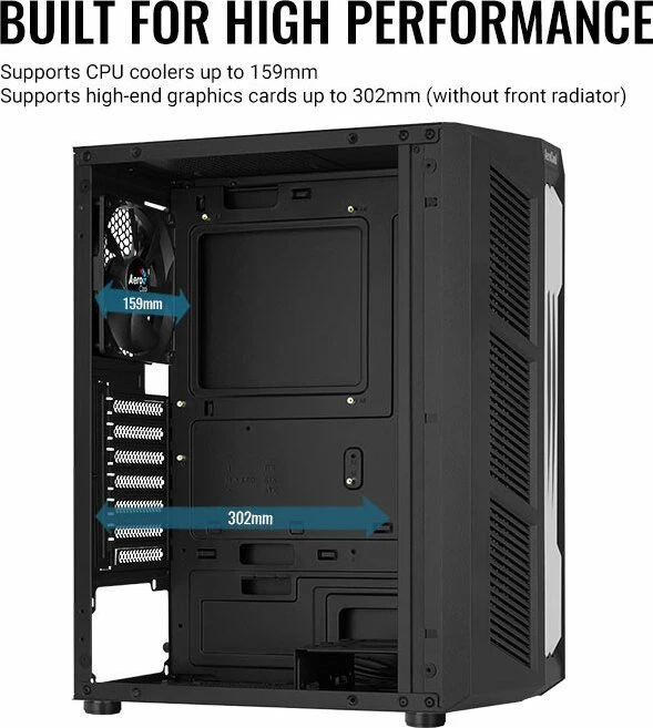 AeroCool Prime, inkl. 2x Lüfter, Glasfenster