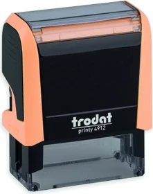 trodat printy 4912 4.0 Textstempel mit individueller Textplatte Pastell Edition, 47x18mm, schwarz/pastellorange